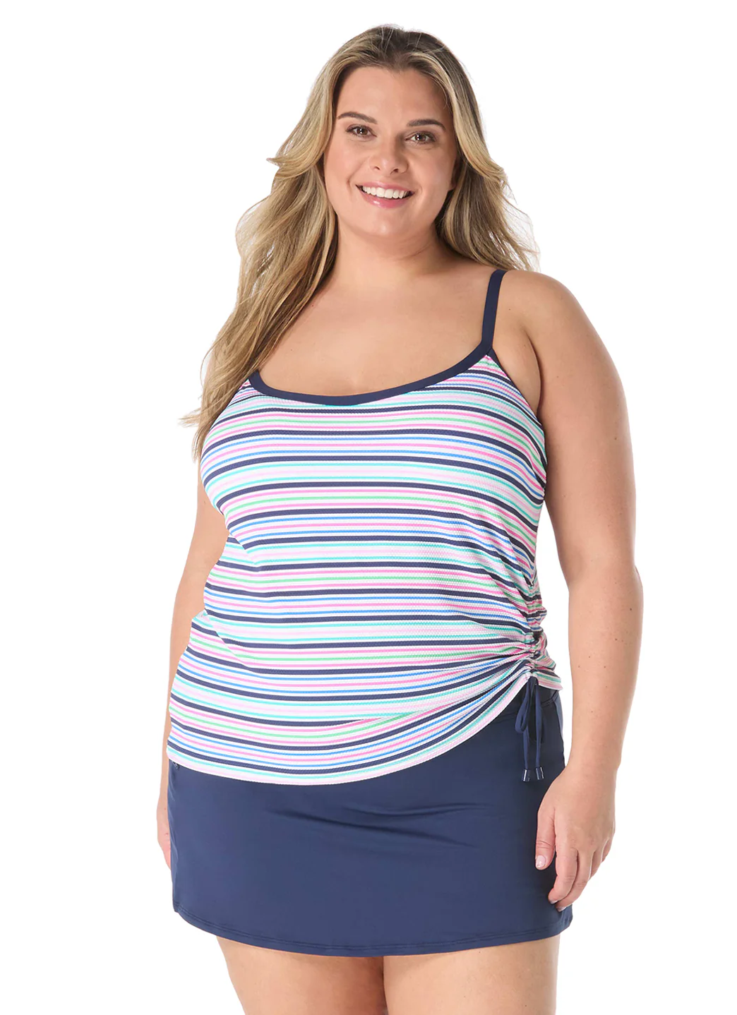Beach House Women's Plus Size Resort Stripe Pique Bridget Tankini Top - Image 7