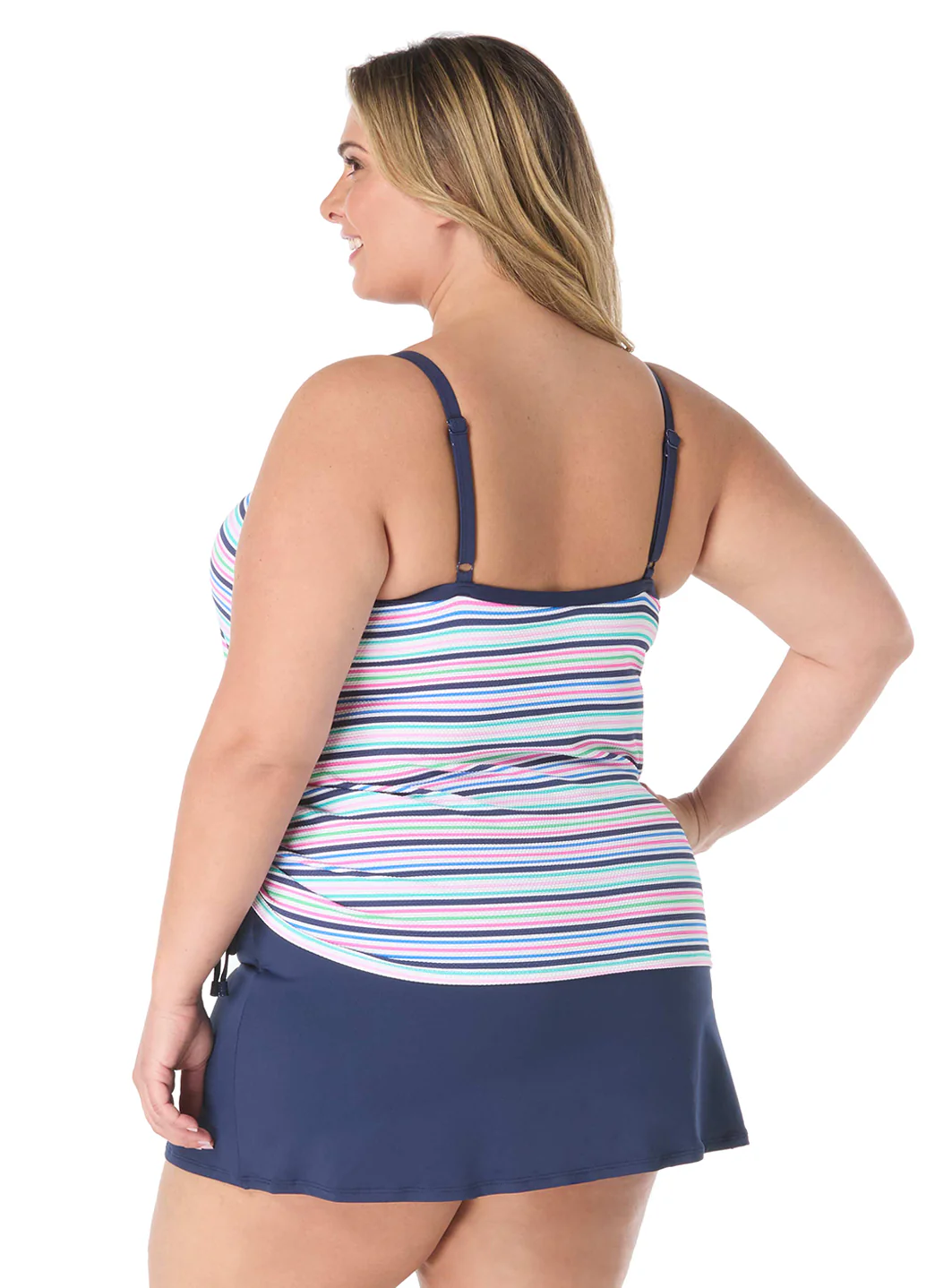 Beach House Women's Plus Size Resort Stripe Pique Bridget Tankini Top - Image 9
