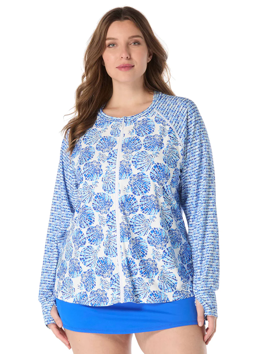 Beach House Women's Plus Size Shoreline Shells Scarlett Long Sleeve Rash Guard - Image 2