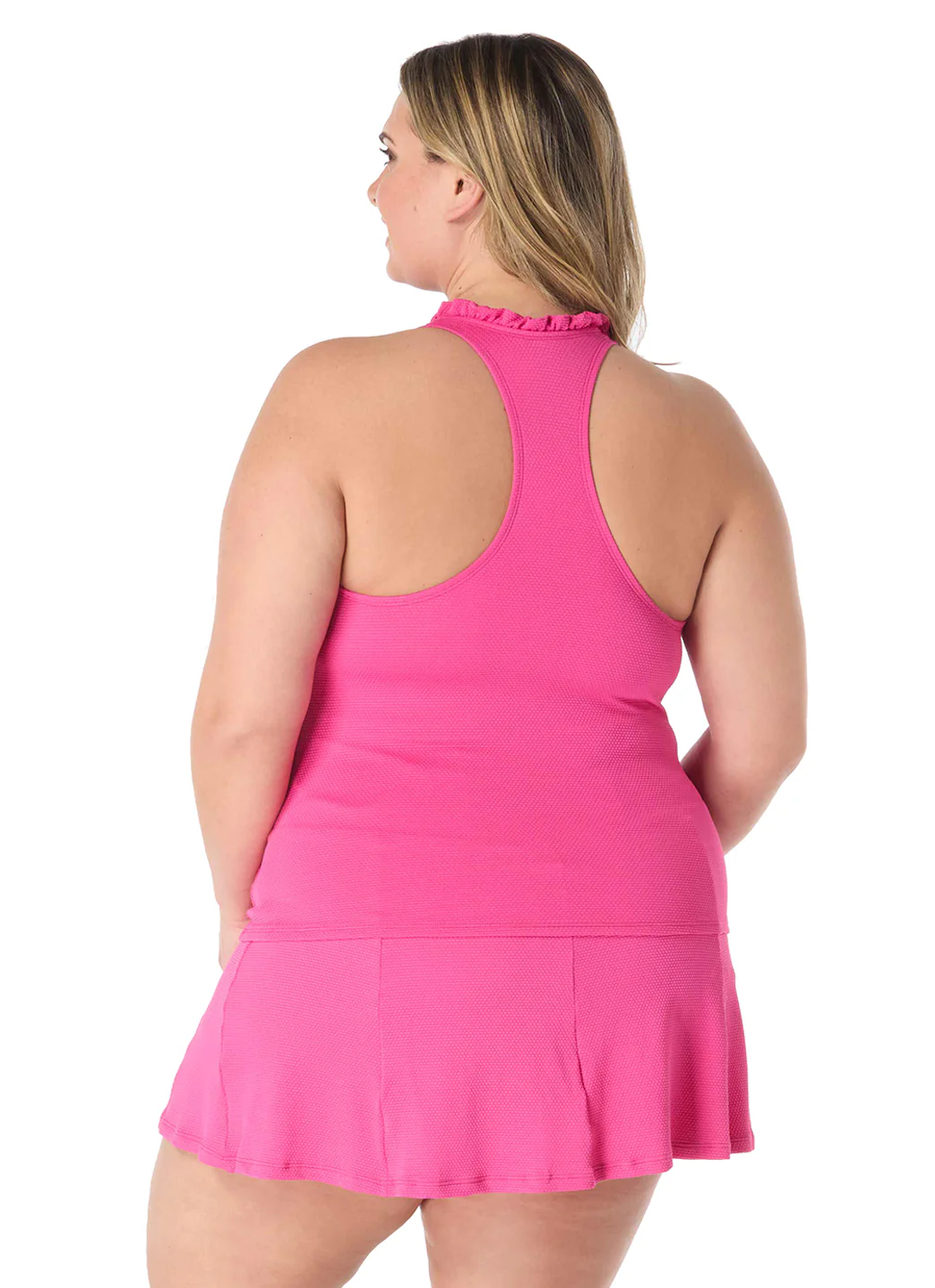 Beach House Women's Plus Size Solid  Nina Ruffle Neckline Racerback Tankini Top - Image 21