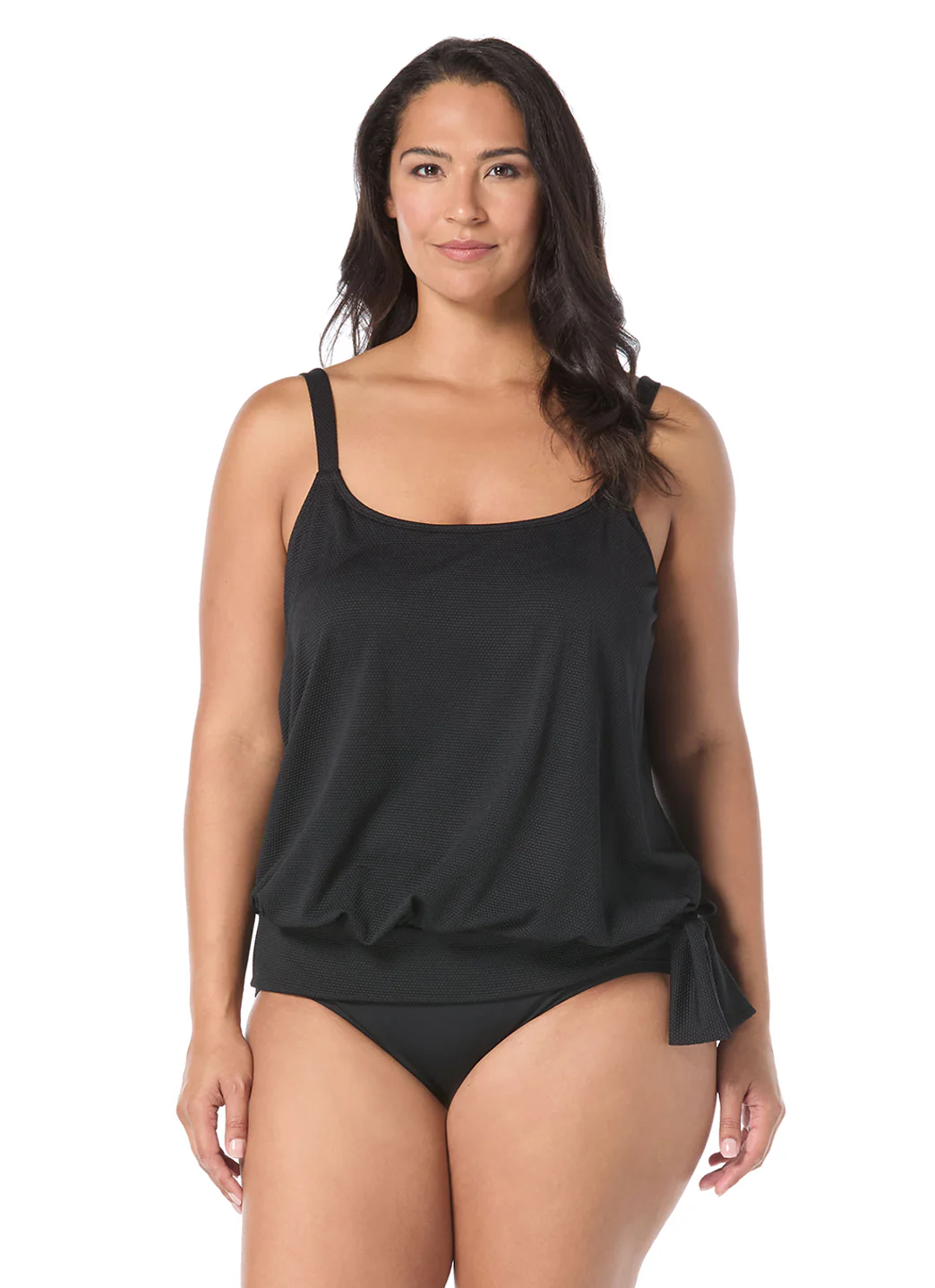 Beach House Women's Plus Size Solid Pique Sarah Blouson Tankini Top - Image 4