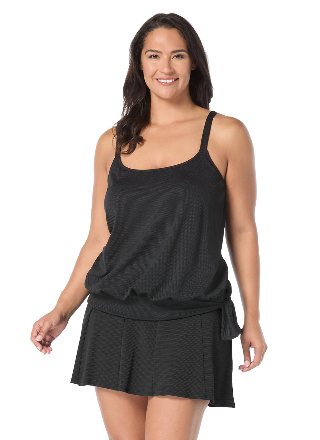 Beach House Women's Plus Size Solid Pique Sarah Blouson Tankini Top - Image 7