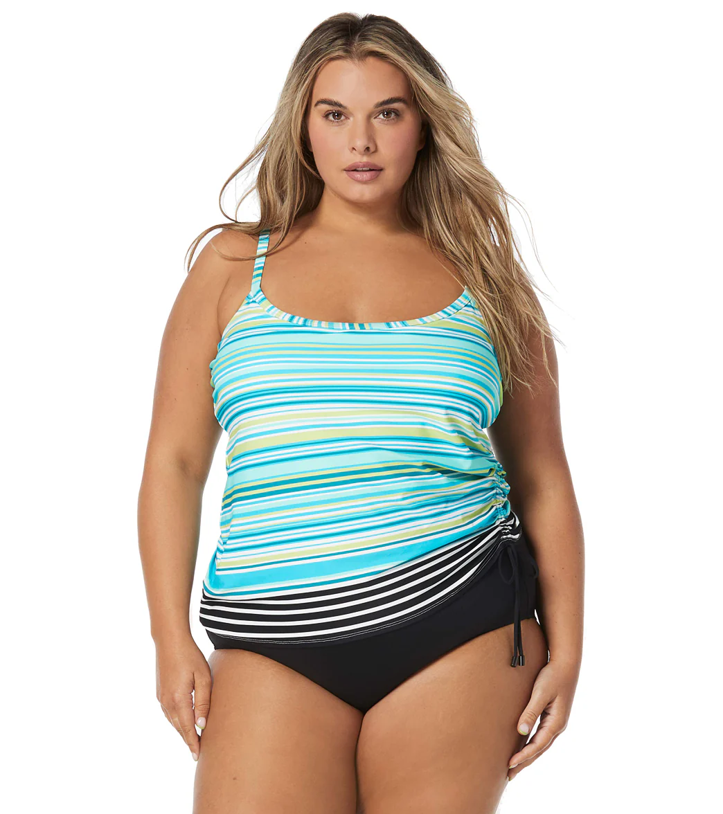 Beach House Women's Plus Size Two Harbor Horizontal Stripe Bridget Tankini Top - Image 5