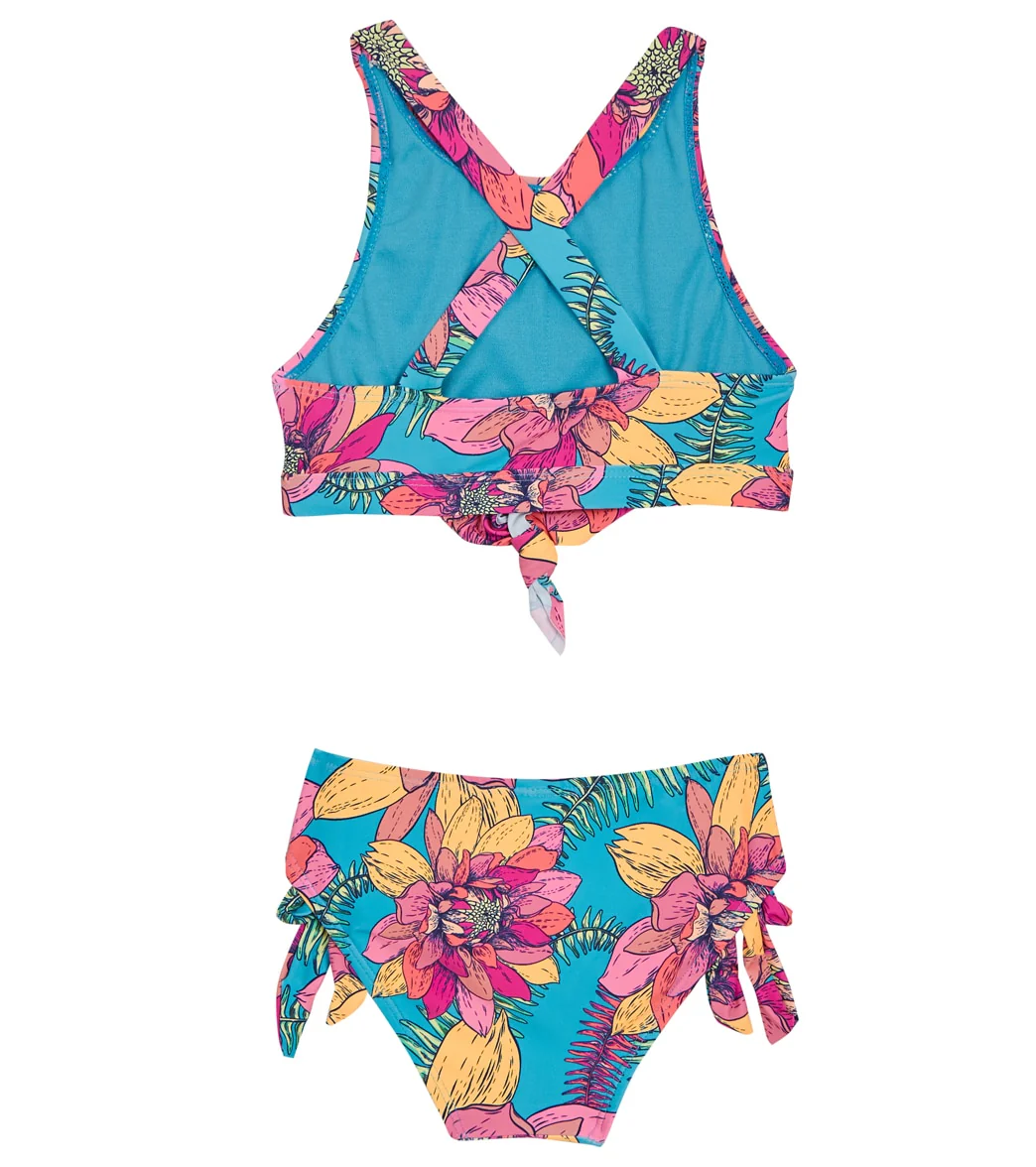 Beach Lingo Girls' Go-Go-Lotus Tie Front Two Piece Bikini Set (Big Kid) - Image 2