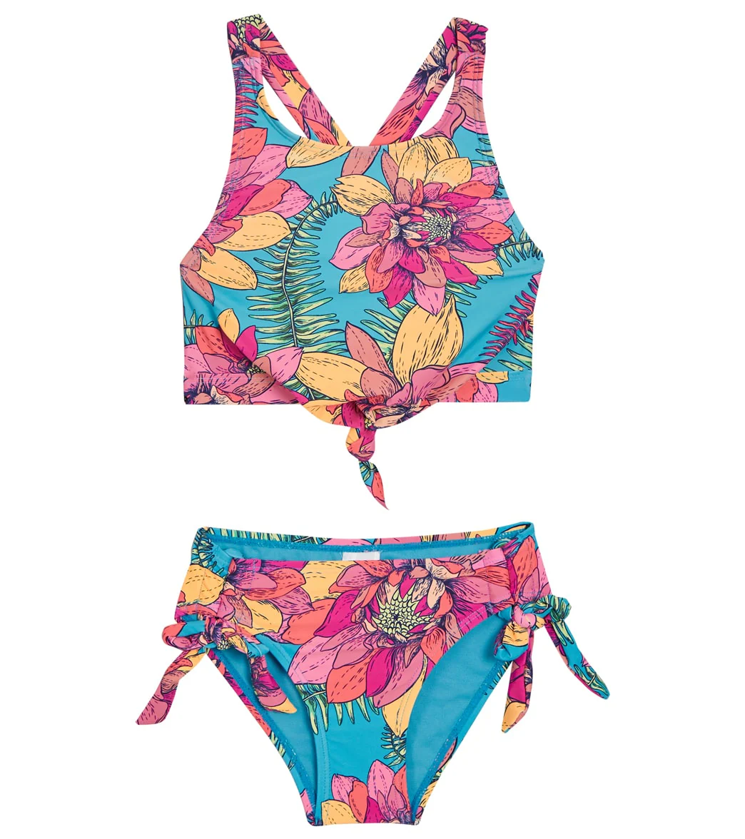 Beach Lingo Girls' Go-Go-Lotus Tie Front Two Piece Bikini Set (Big Kid) - Image 5