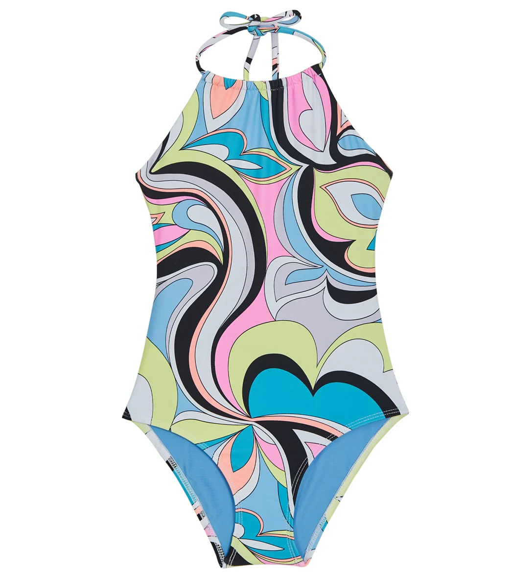 Beach Lingo Girls' Love Shack High Neck One Piece Swimsuit (Big Kid) - Image 5