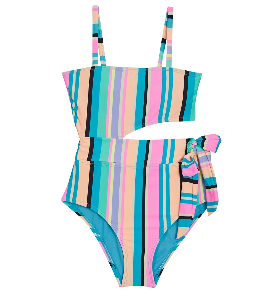 Beach Lingo Girls' Playa Stripe Square Neck One Piece Swimsuit (Big Kid) - Image 5
