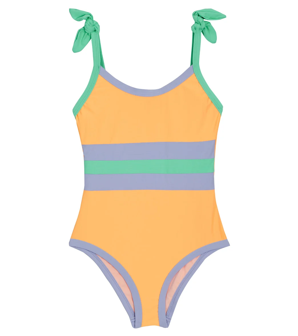 Beach Lingo Girls' Venice Beach Colorblock Binding One Piece Swimsuit (Big Kid)