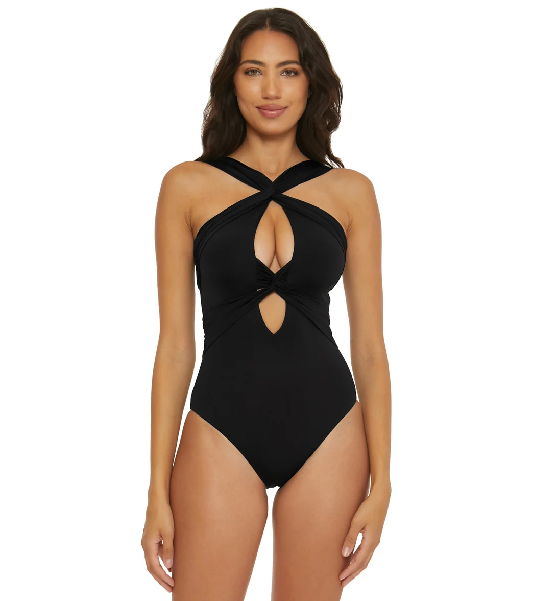 Becca Swim Women's Color Code Gracelyn High Neck One Piece Swimsuit