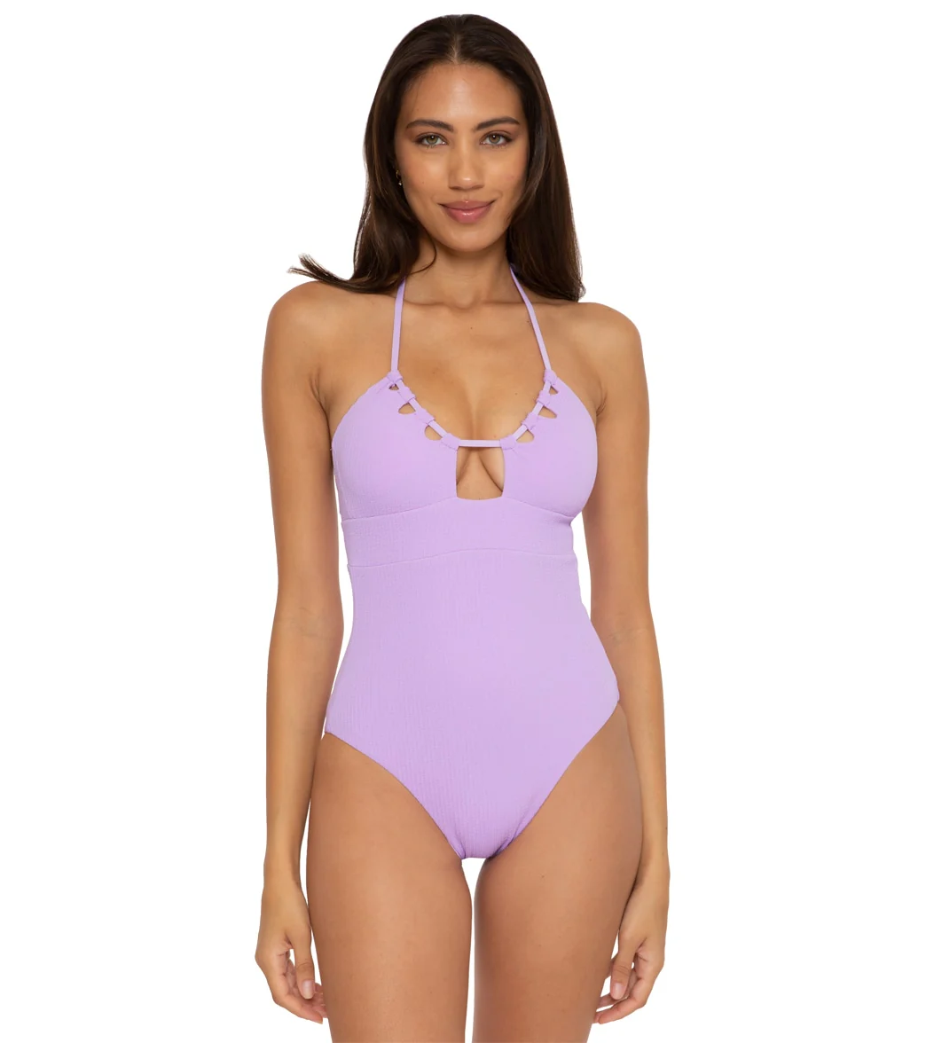 Becca Swim Women's Pucker Up Cutout One Piece Swimsuit