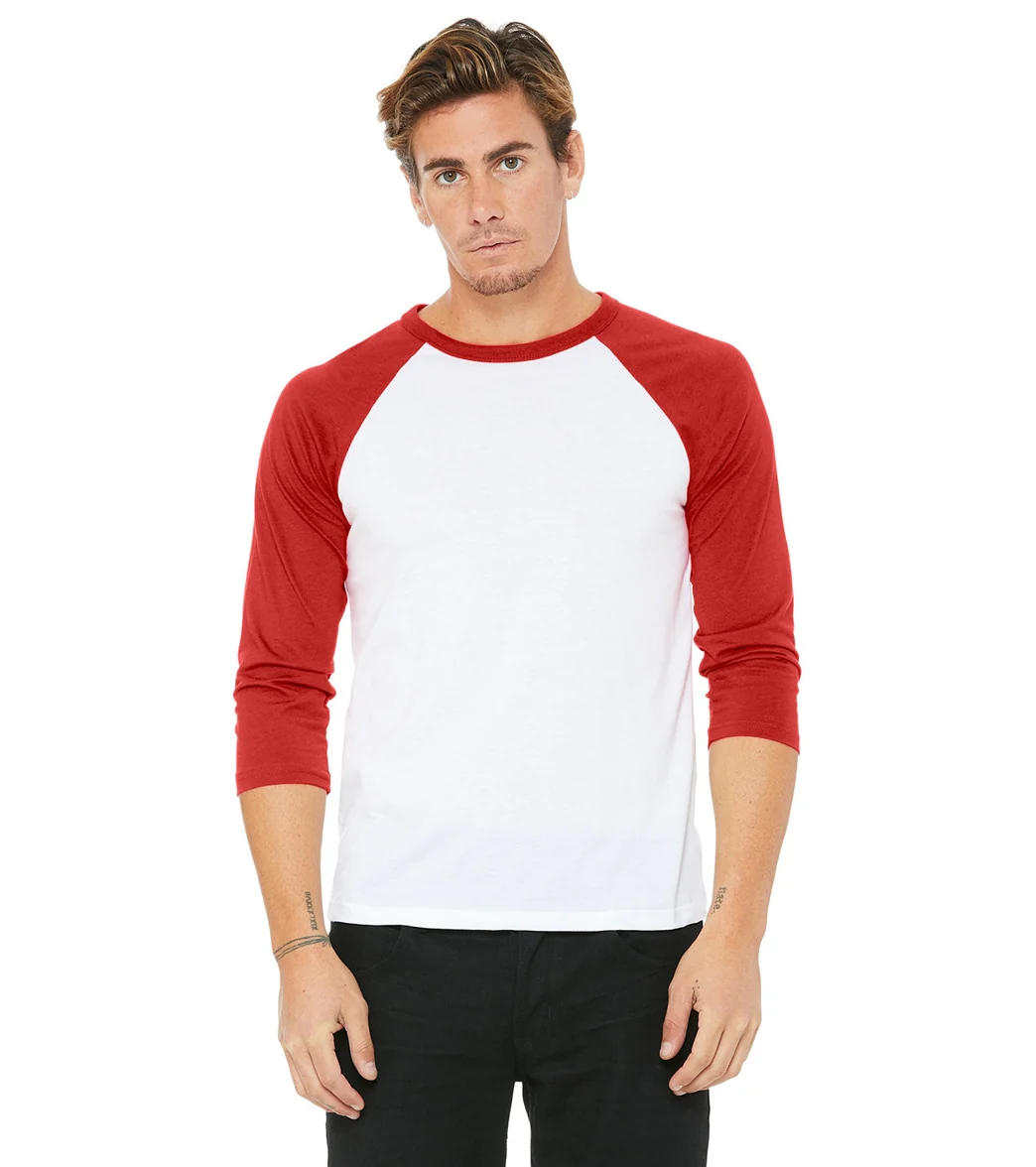 Bella + Canvas Unisex 3/4-Sleeve Baseball T-Shirt - Image 54
