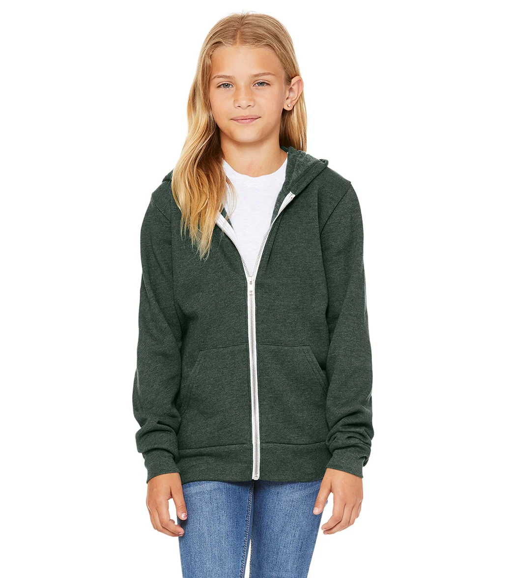 Bella + Canvas Youth Sponge Fleece Full-Zip Hooded Sweatshirt - Image 17