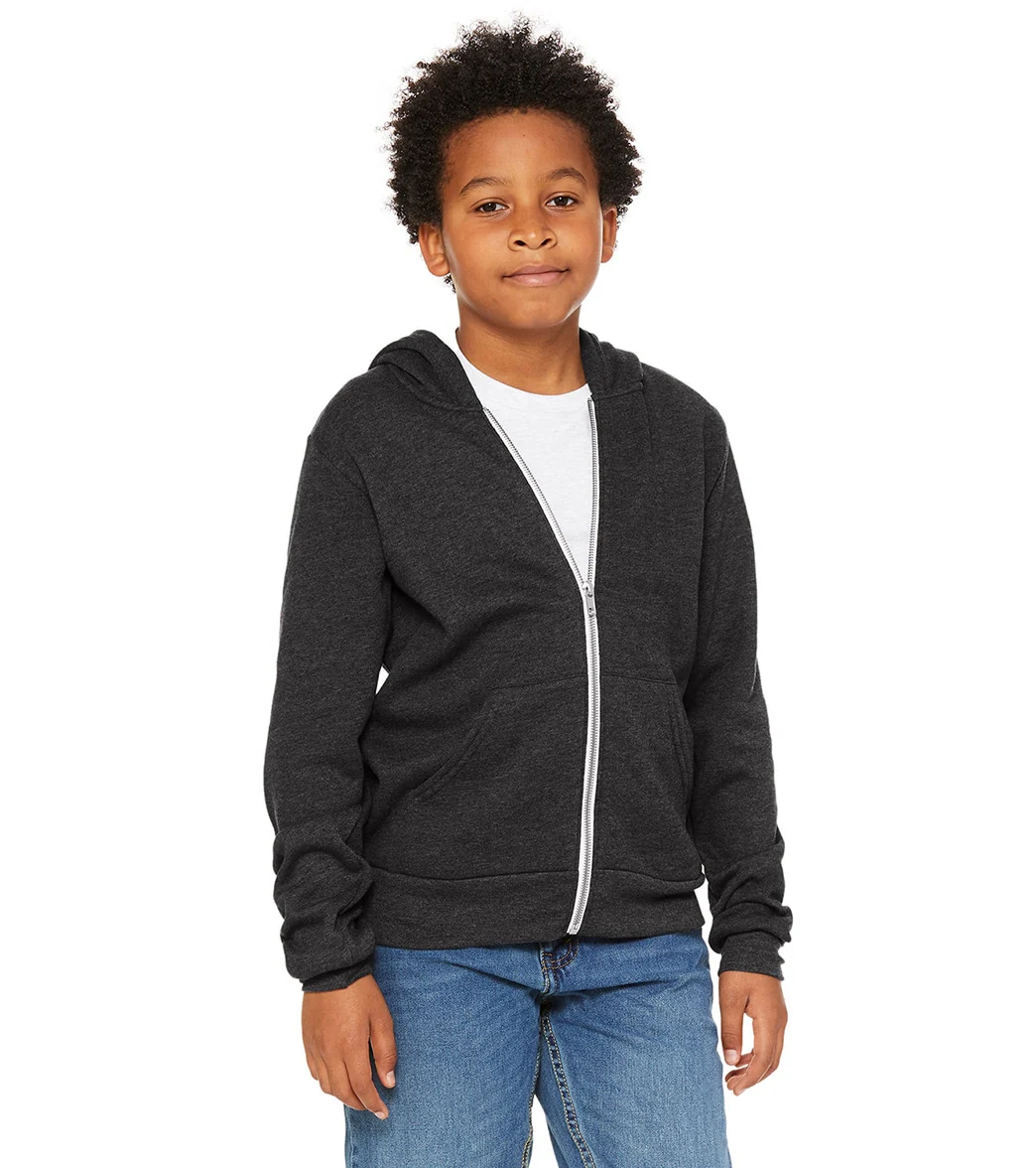 Bella + Canvas Youth Sponge Fleece Full-Zip Hooded Sweatshirt - Image 25