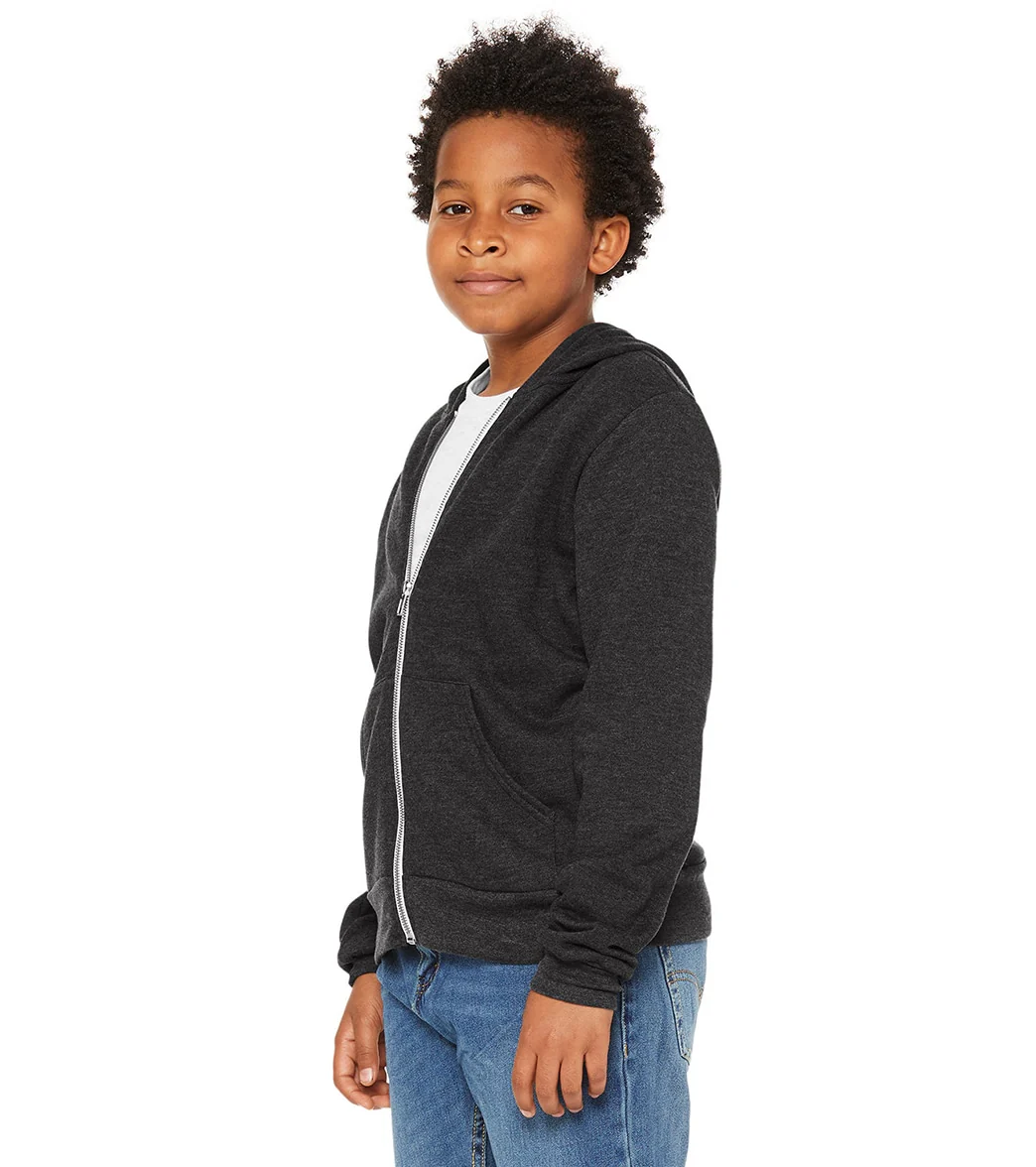Bella + Canvas Youth Sponge Fleece Full-Zip Hooded Sweatshirt - Image 28