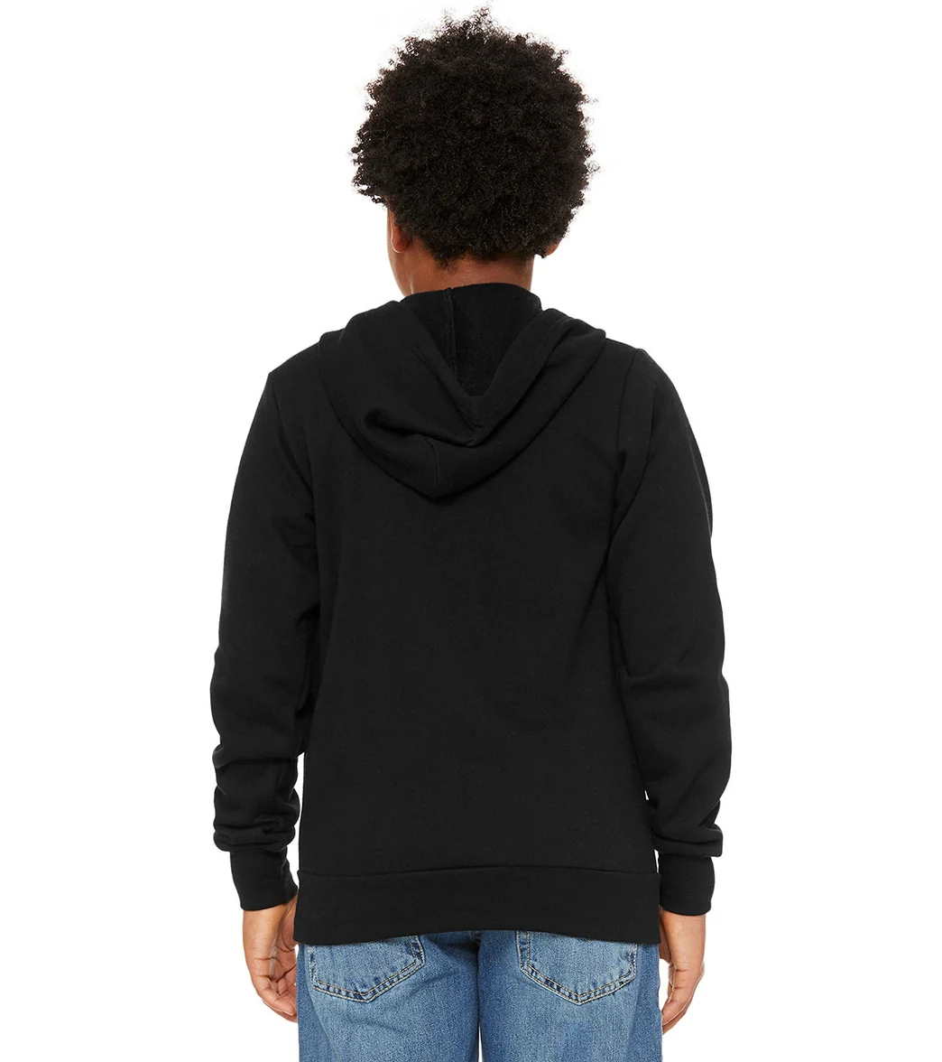 Bella + Canvas Youth Sponge Fleece Full-Zip Hooded Sweatshirt - Image 3