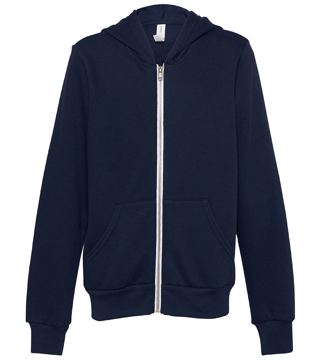 Bella + Canvas Youth Sponge Fleece Full-Zip Hooded Sweatshirt - Image 42