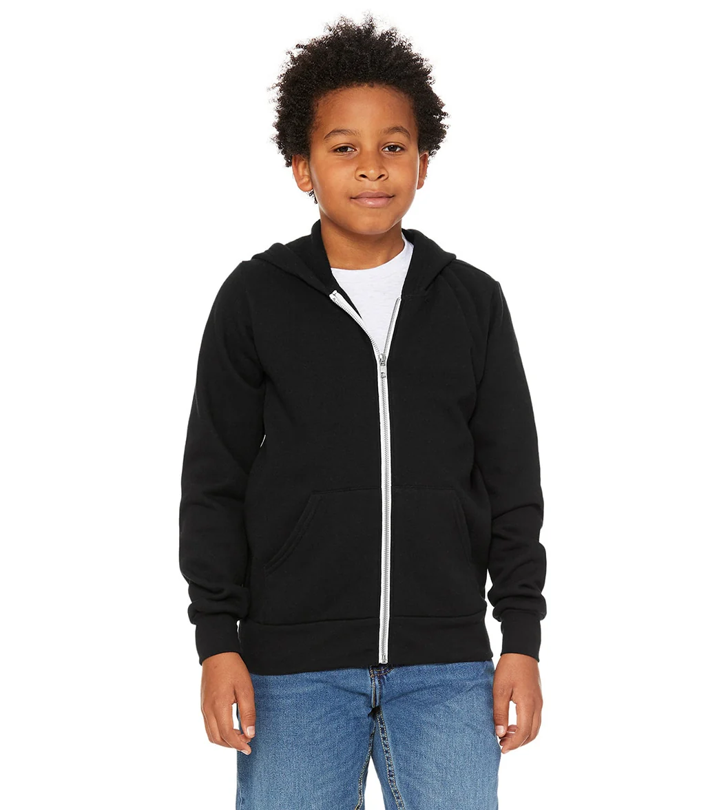 Bella + Canvas Youth Sponge Fleece Full-Zip Hooded Sweatshirt - Image 47