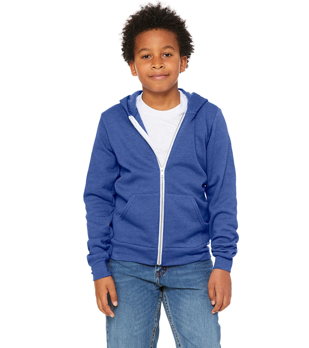 Bella + Canvas Youth Sponge Fleece Full-Zip Hooded Sweatshirt - Image 9