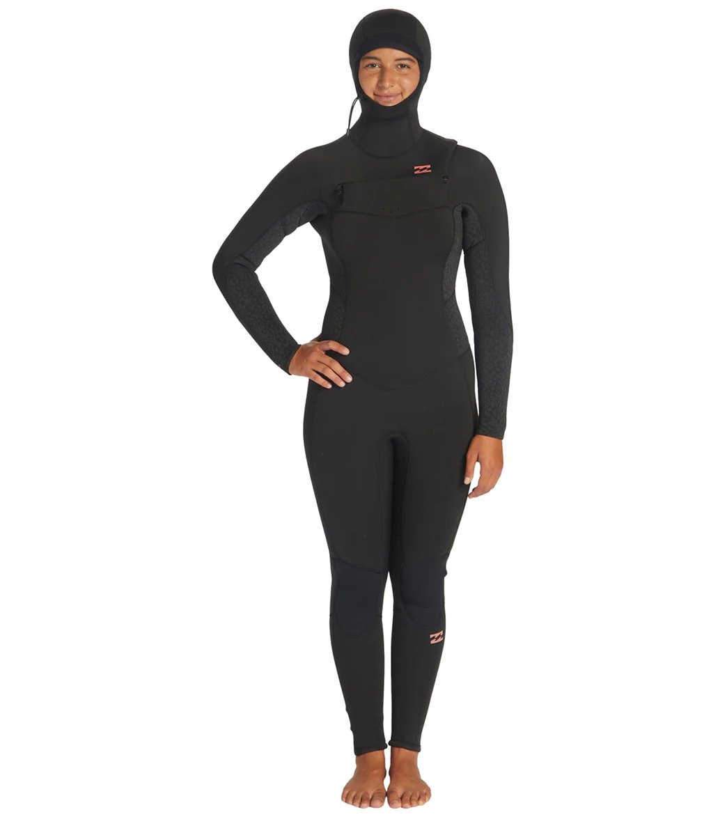 Billabong Women's 5/4mm Synergy Hood Chest Zip  Fullsuit Wetsuit - Image 4