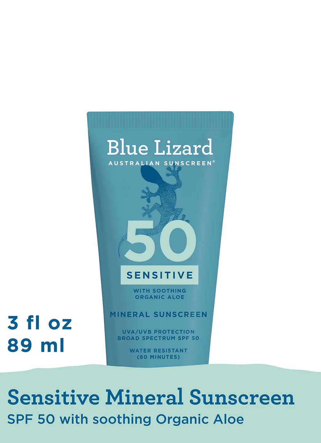 Blue Lizard Sensitive Mineral SPF 50 Sunscreen Lotion Tube 3 oz - Image 3