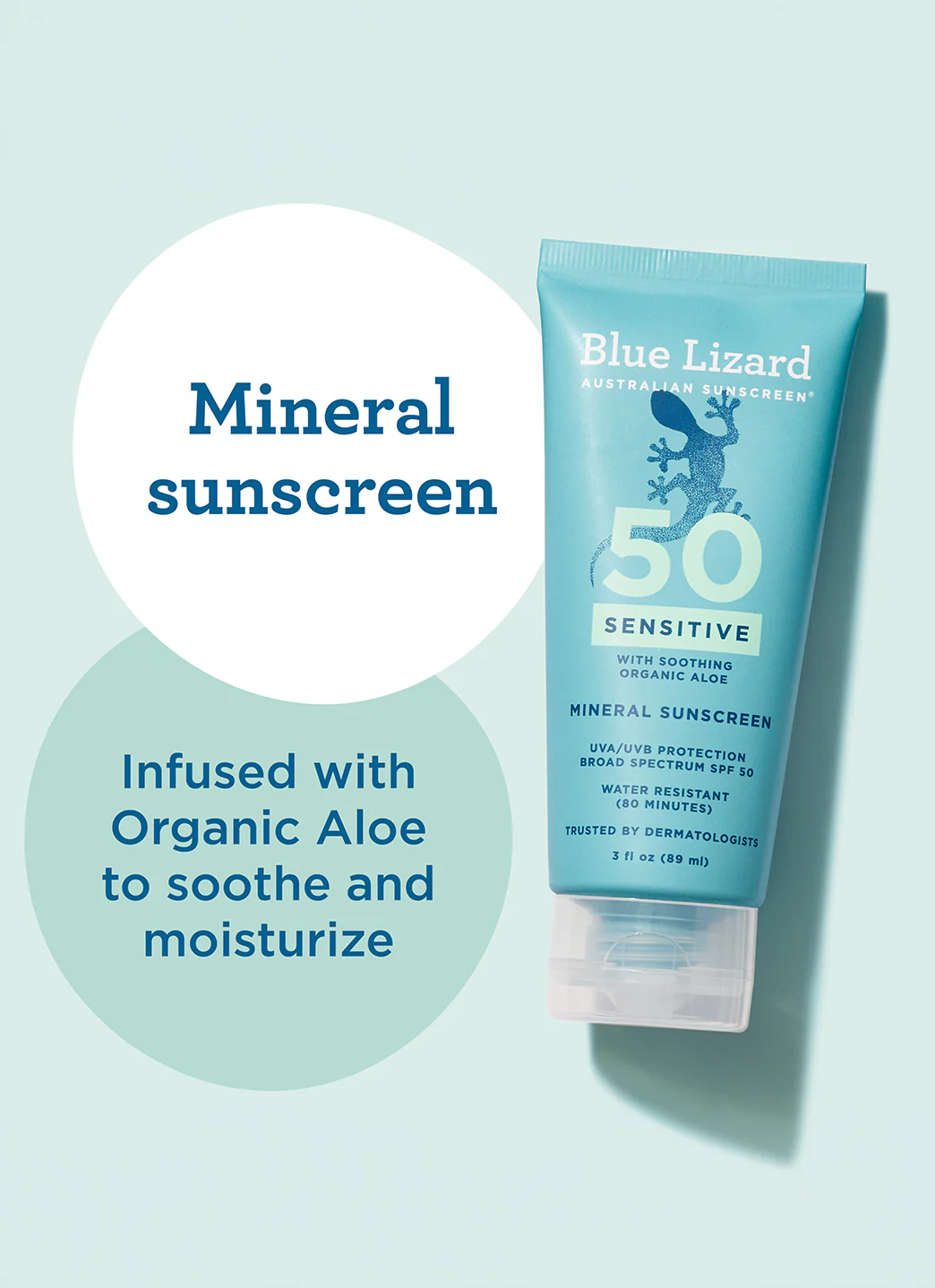 Blue Lizard Sensitive Mineral SPF 50 Sunscreen Lotion Tube 3 oz - Image 4