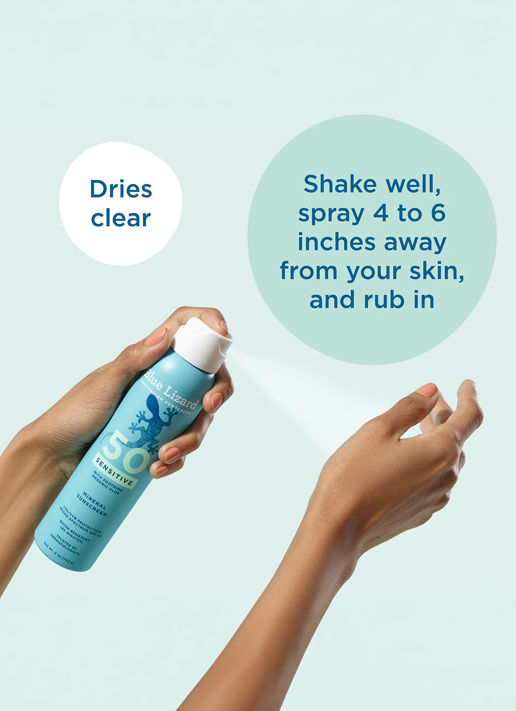 Blue Lizard Sensitive Mineral SPF 50 Sunscreen Spray 5 oz - Image 5