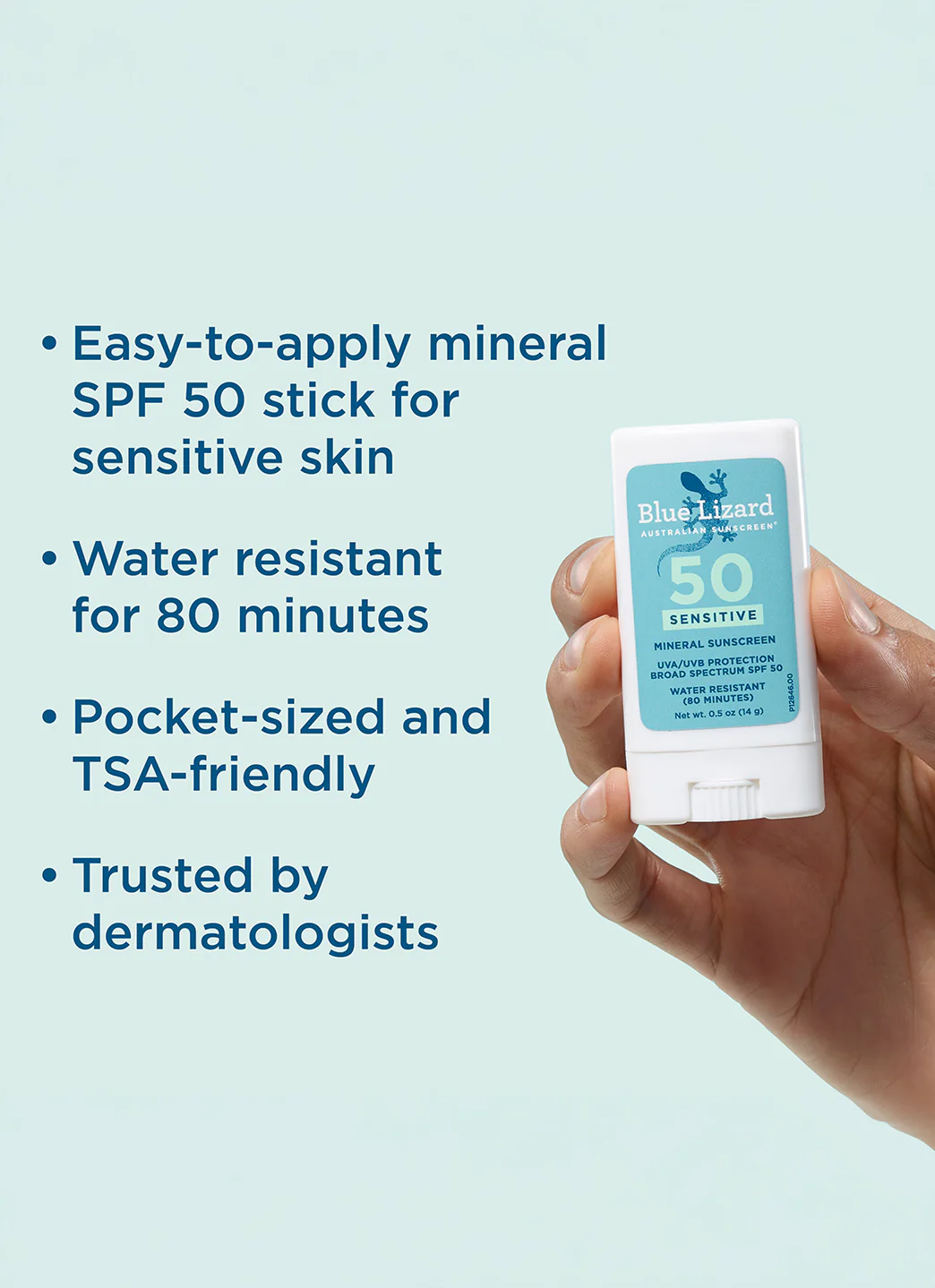 Blue Lizard Sensitive Mineral SPF 50 Sunscreen Stick 0.5 oz - Image 6