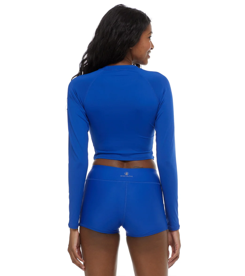 Body Glove Women's Smoothie Let It Be Long Sleeve Crop Rash Guard - Image 36