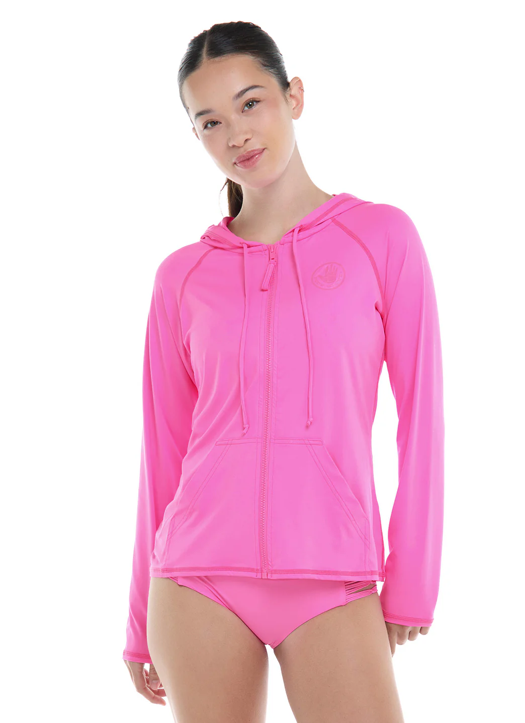 Body Glove Women's Smoothies Barbara Longsleeve UPF 50 Hooded Rash Guard - Image 14