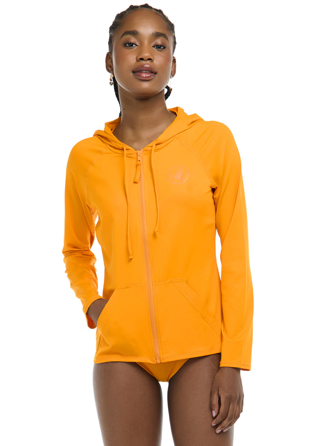 Body Glove Women's Smoothies Barbara Longsleeve UPF 50 Hooded Rash Guard - Image 37