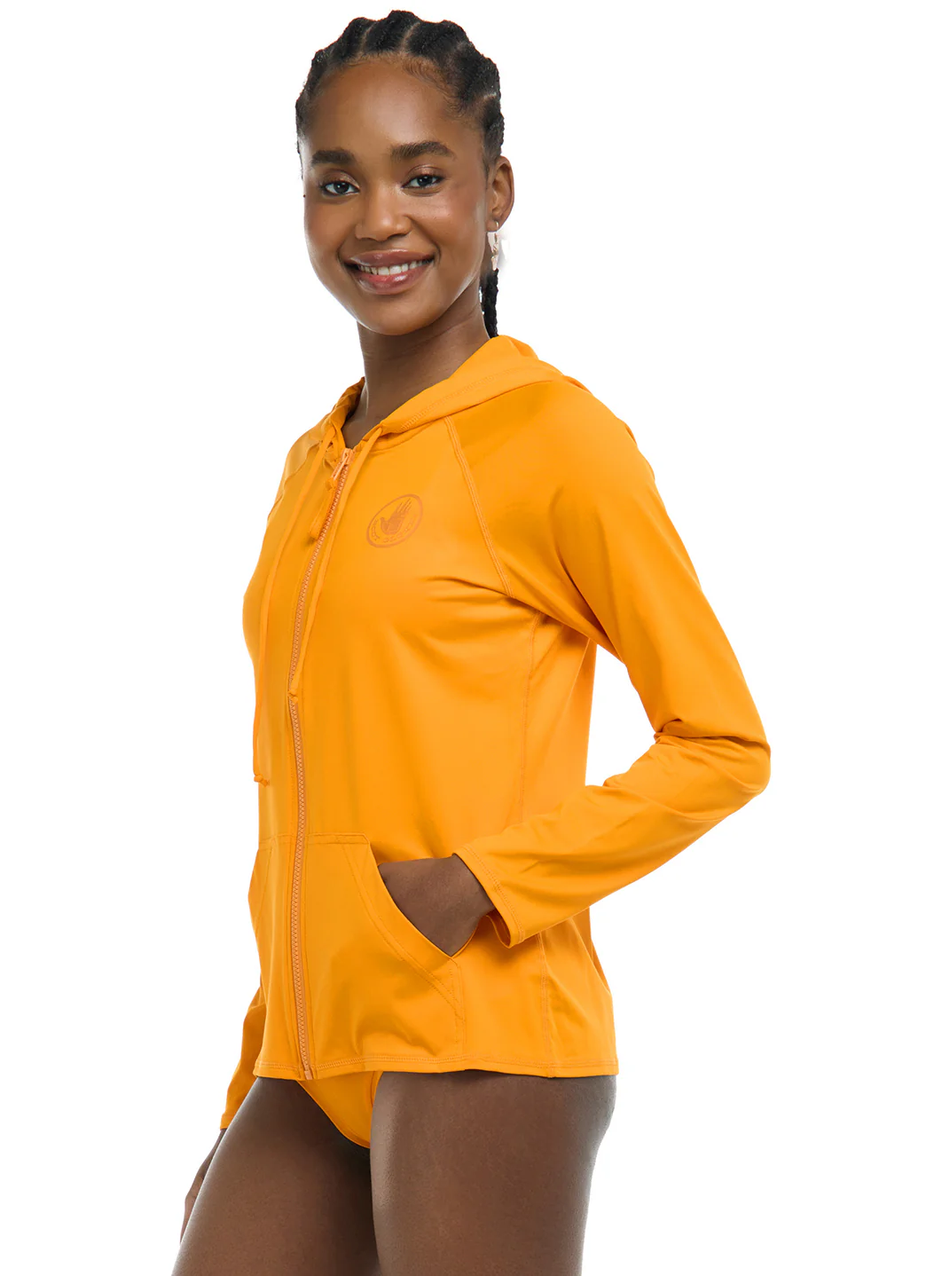 Body Glove Women's Smoothies Barbara Longsleeve UPF 50 Hooded Rash Guard - Image 38