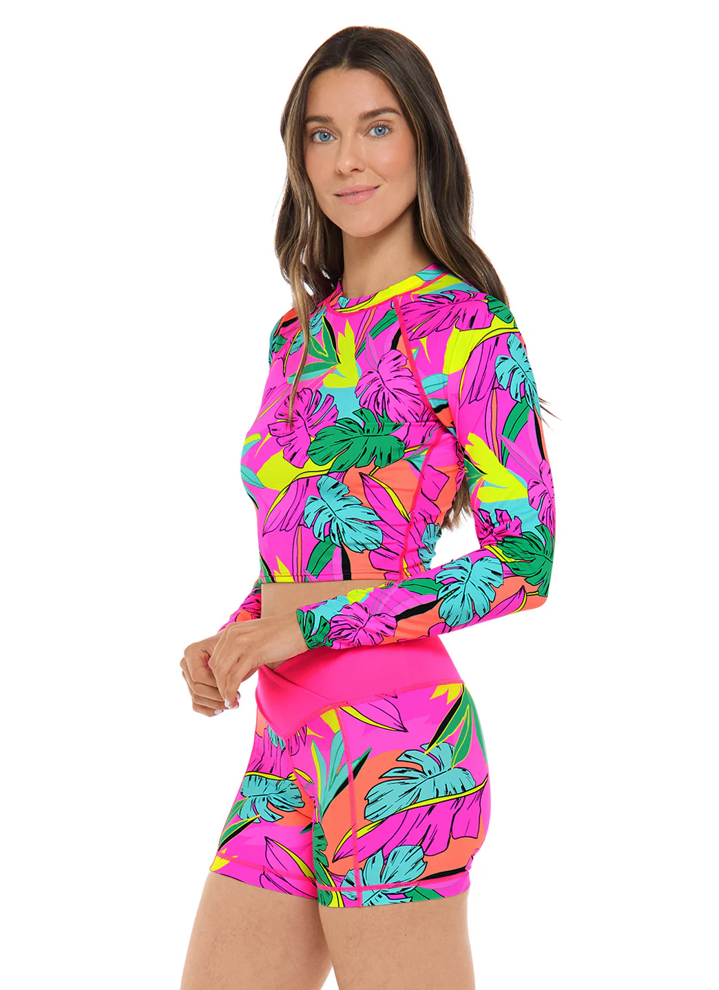 Body Glove Women's Tulum Let It Be Long Sleeve UPF 50 Crop Rash Guard - Image 4