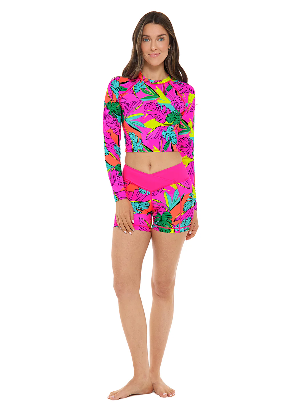 Body Glove Women's Tulum Let It Be Long Sleeve UPF 50 Crop Rash Guard - Image 6