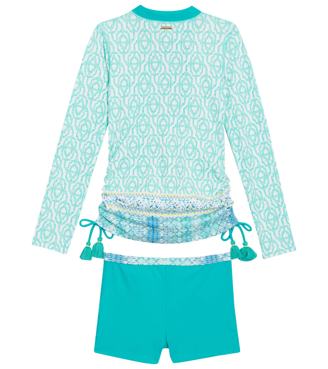 Cabana Life Kids Girls' 2 Piece Rash Guard Swim Set (Little Kid) - Image 2