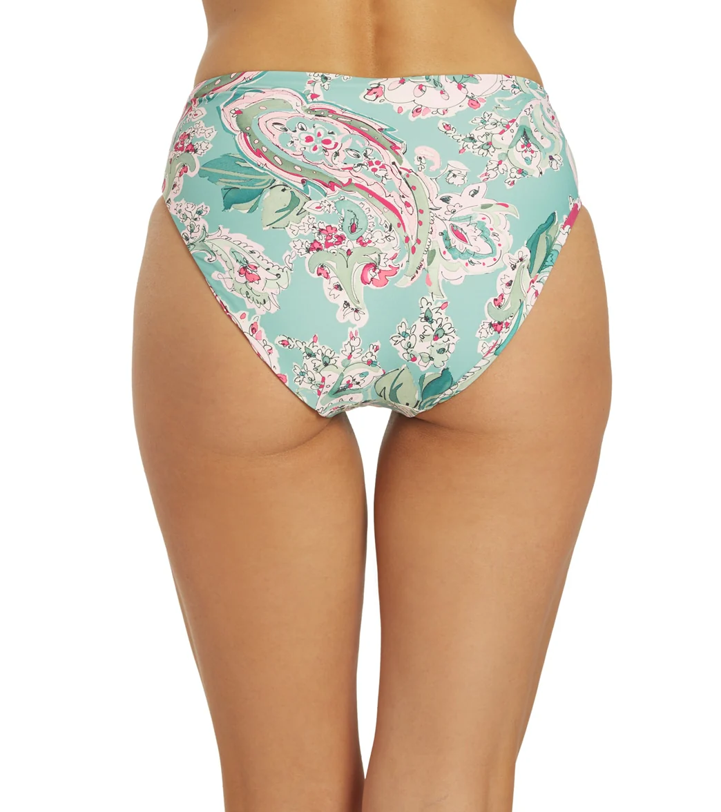 Carmen Marc Valvo Women's Bellagio Paisley Reversible High Bikini Bottom - Image 3