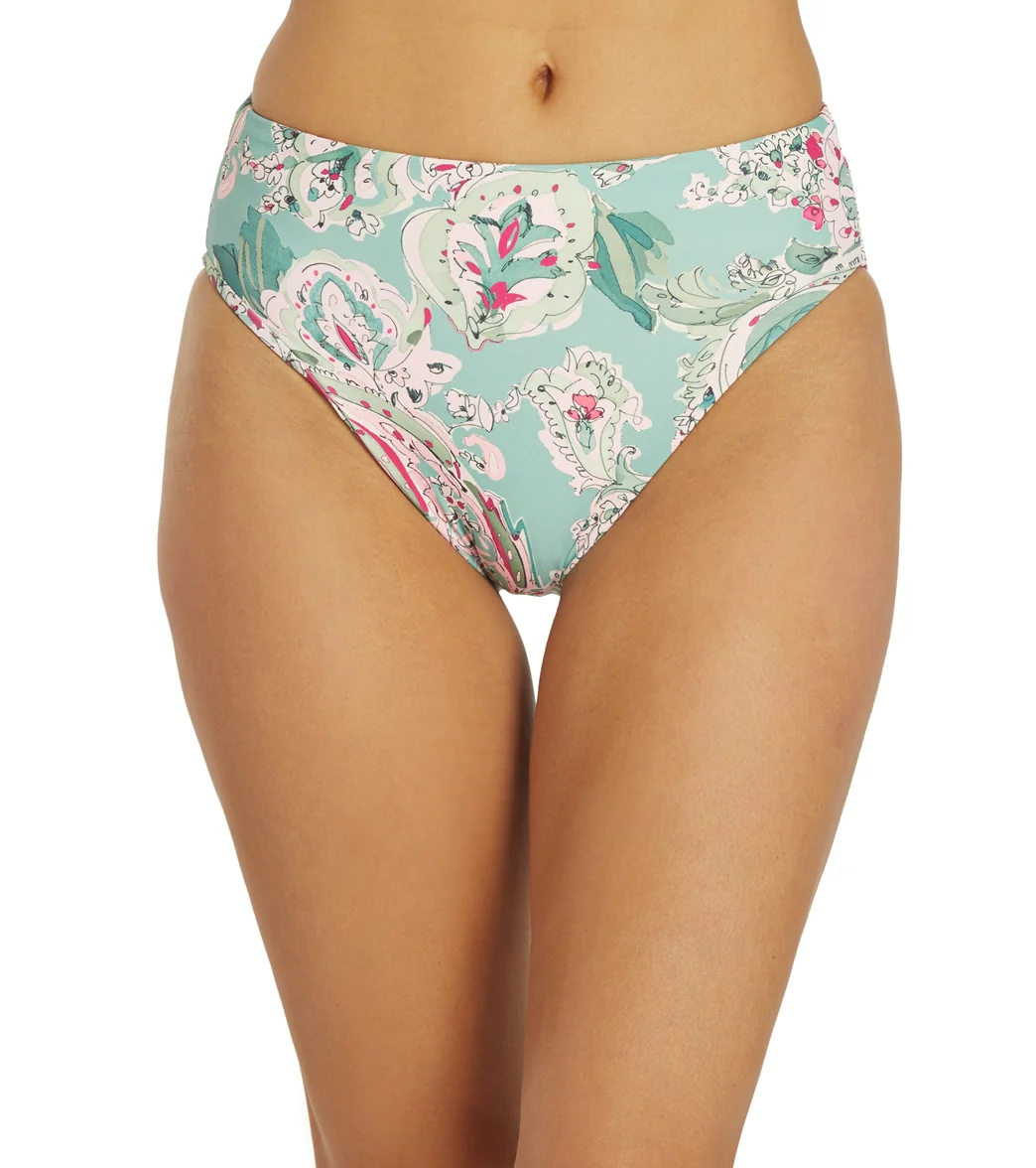 Carmen Marc Valvo Women's Bellagio Paisley Reversible High Bikini Bottom - Image 8