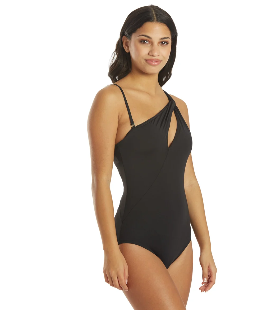Carmen Marc Valvo Women's Twisted Tides One Shoulder Cut Out One Piece Swimsuit - Image 10
