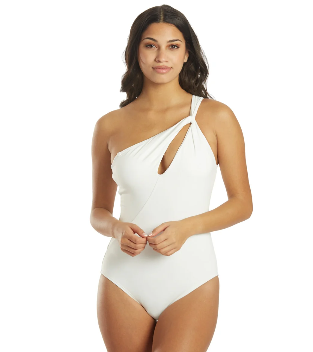 Carmen Marc Valvo Women's Twisted Tides One Shoulder Cut Out One Piece Swimsuit - Image 6