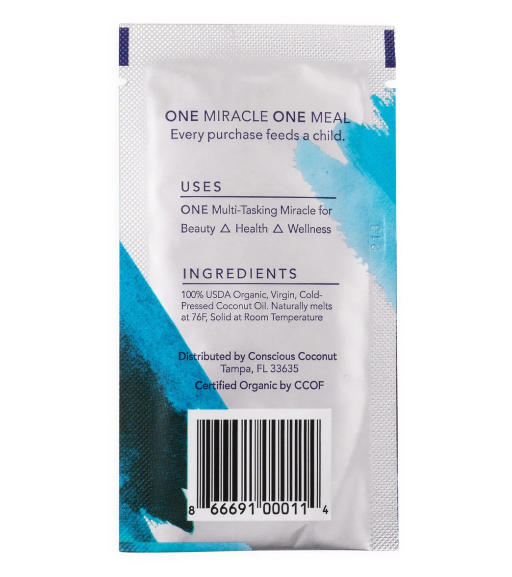 Conscious Coconut Mindful Mini Pouch of Coconut Oil, 2.5 oz. (10 Packets) - Image 3