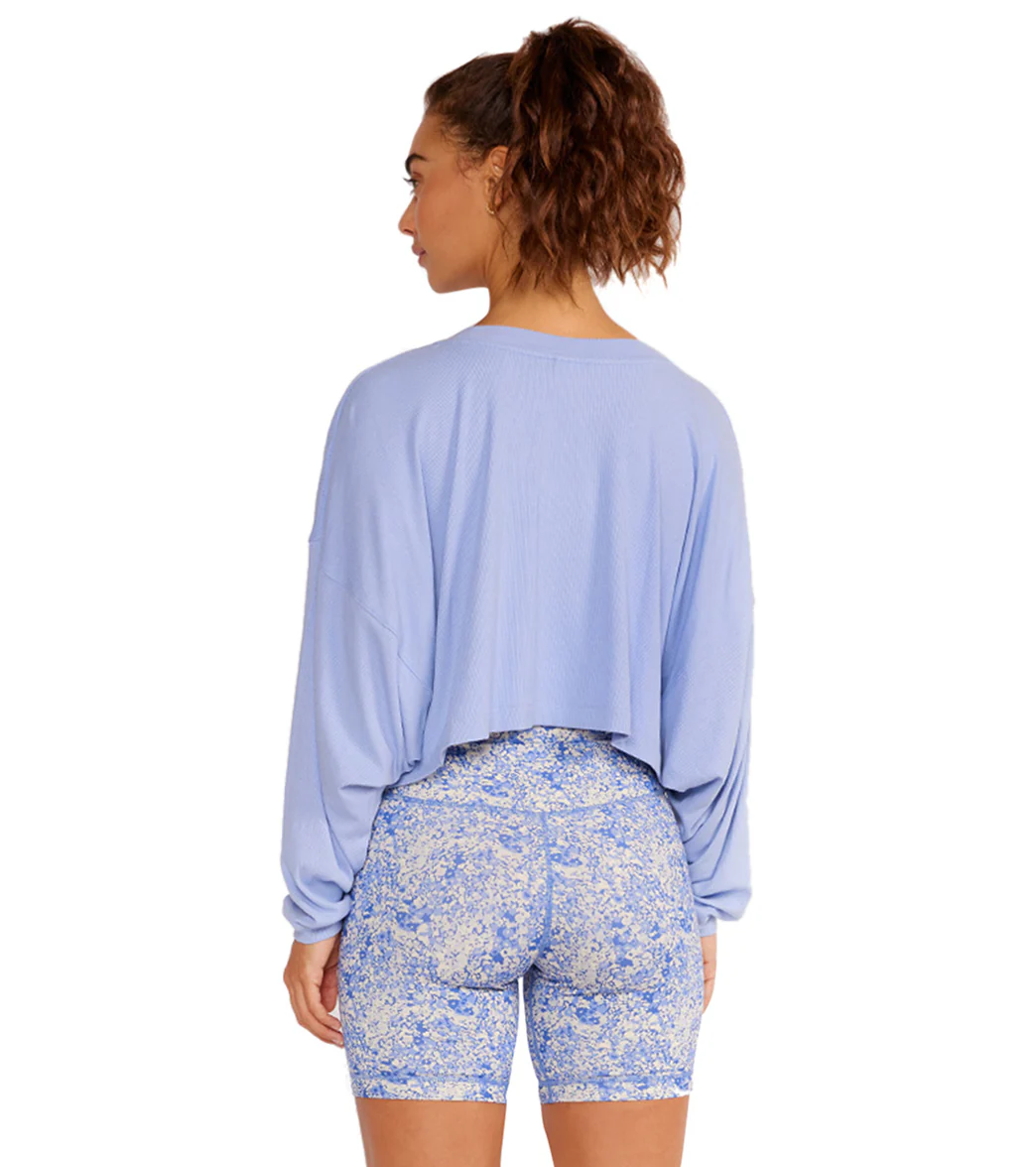 Cream Yoga Alexa Oversized LS Crop Top - Image 2