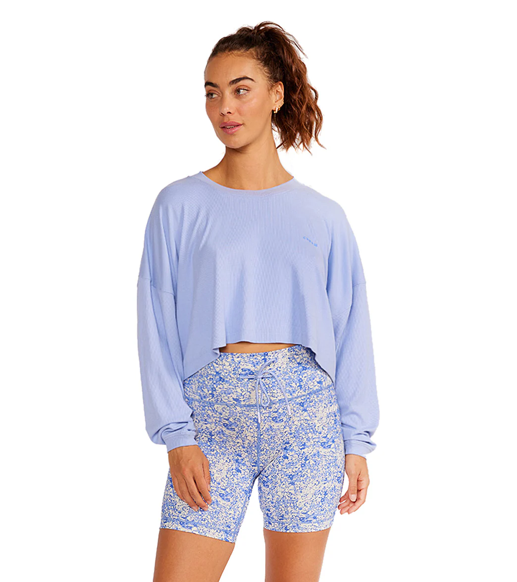 Cream Yoga Alexa Oversized LS Crop Top - Image 3