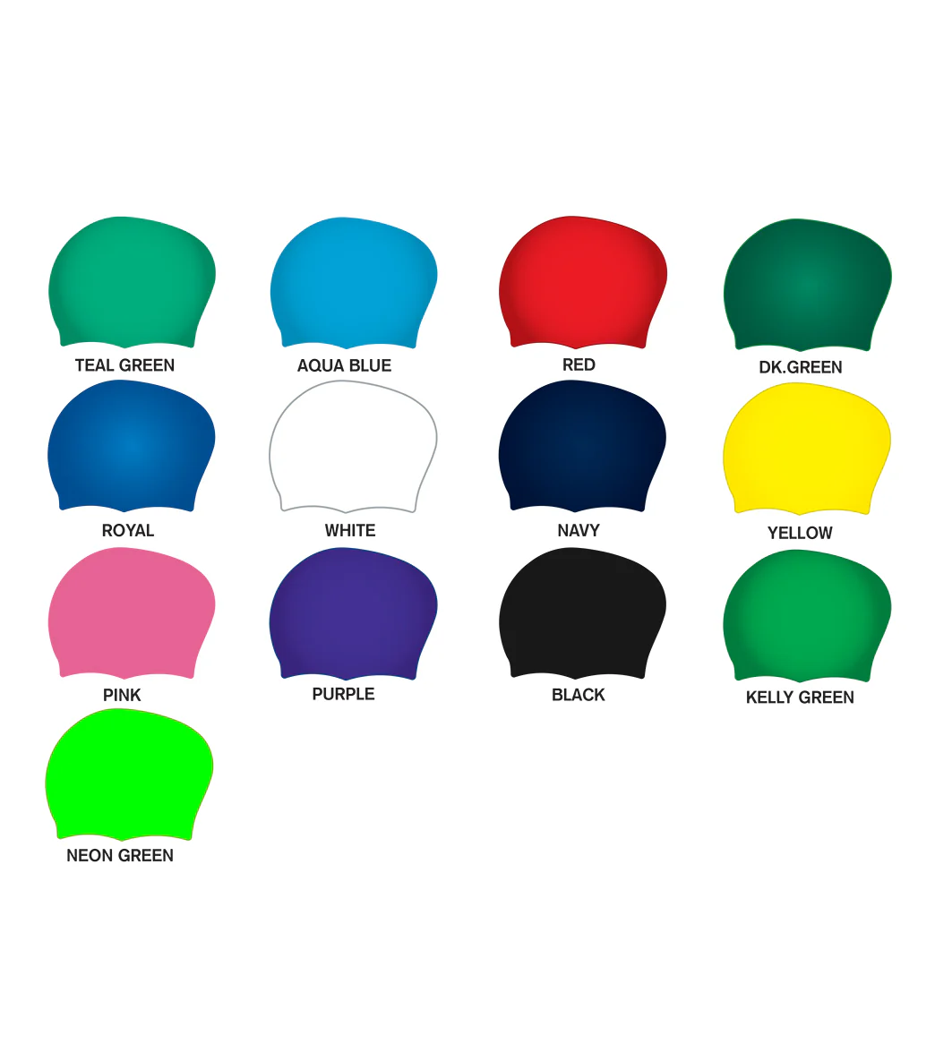 Custom Long Hair Silicone Swim Cap - Image 63