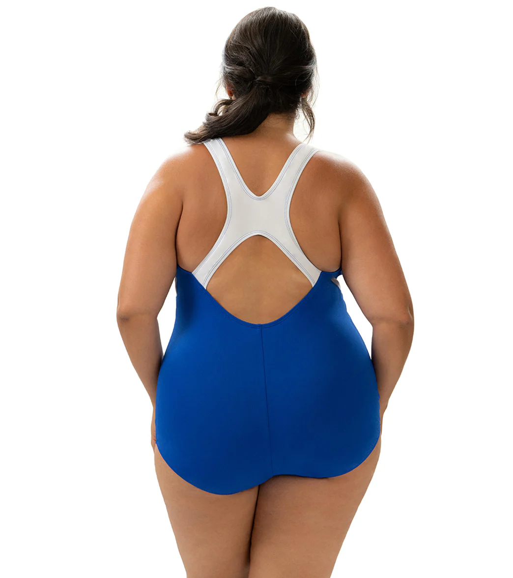 Dolfin Aquashape Women's Color Block Conservative One Piece Swimsuit - Image 4