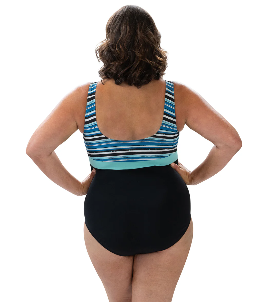 Dolfin Aquashape Women's Color Block Scoop Back One Piece Swimsuit - Image 5