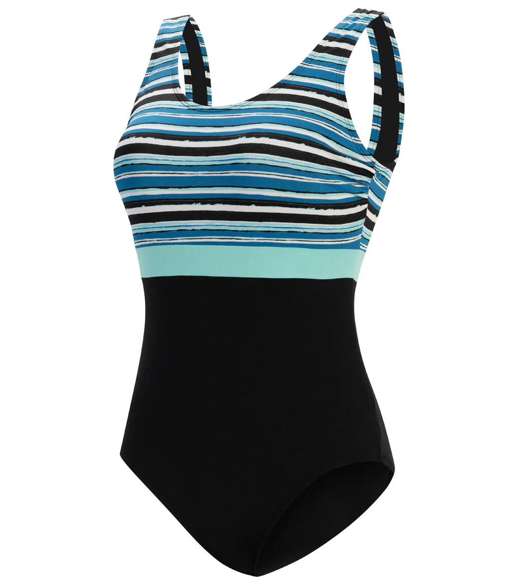 Dolfin Aquashape Women's Color Block Scoop Back One Piece Swimsuit - Image 7