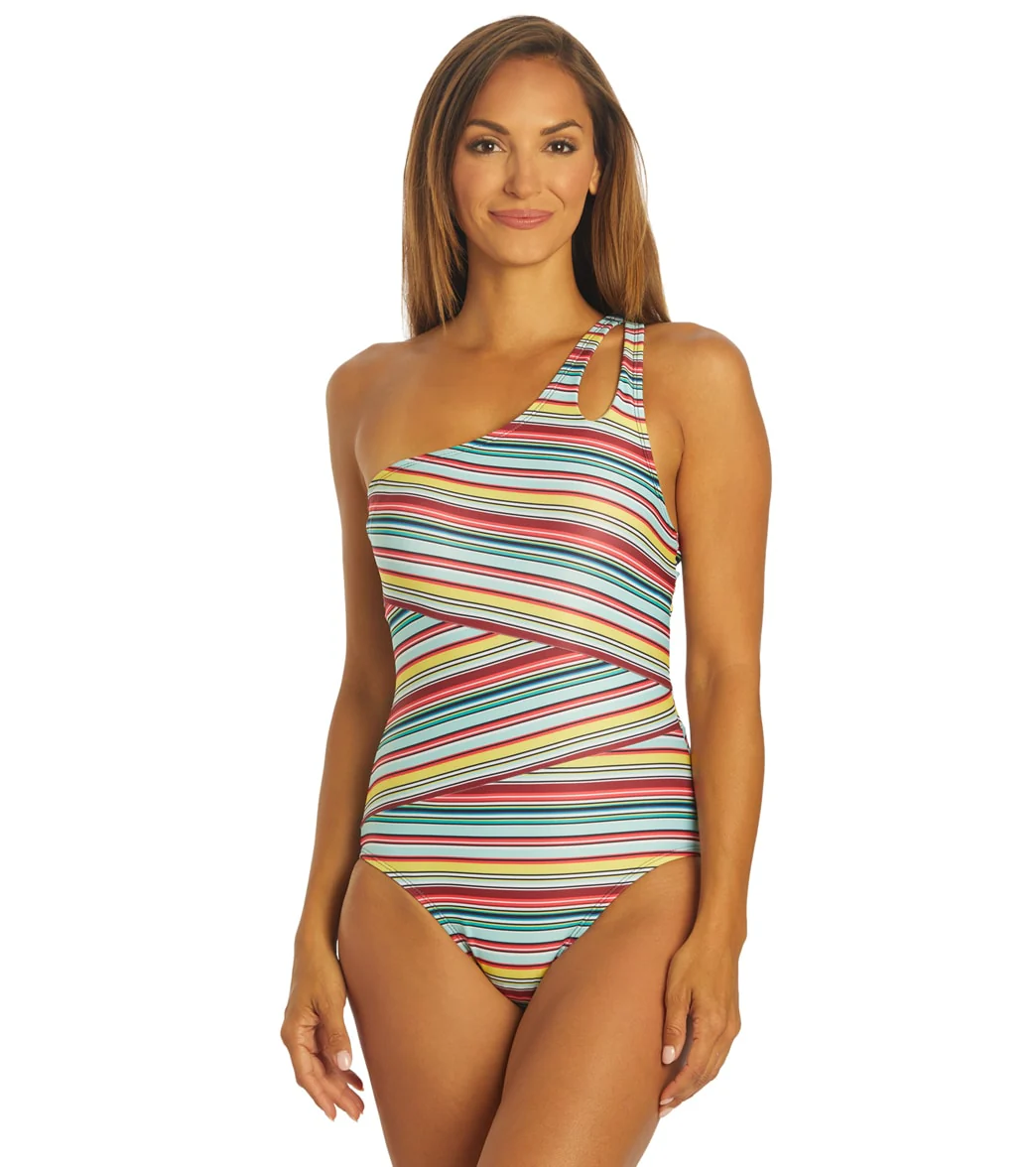 Dolfin Aquashape Women's Print Moderate Asymmetrical One Piece Swimsuit - Image 2