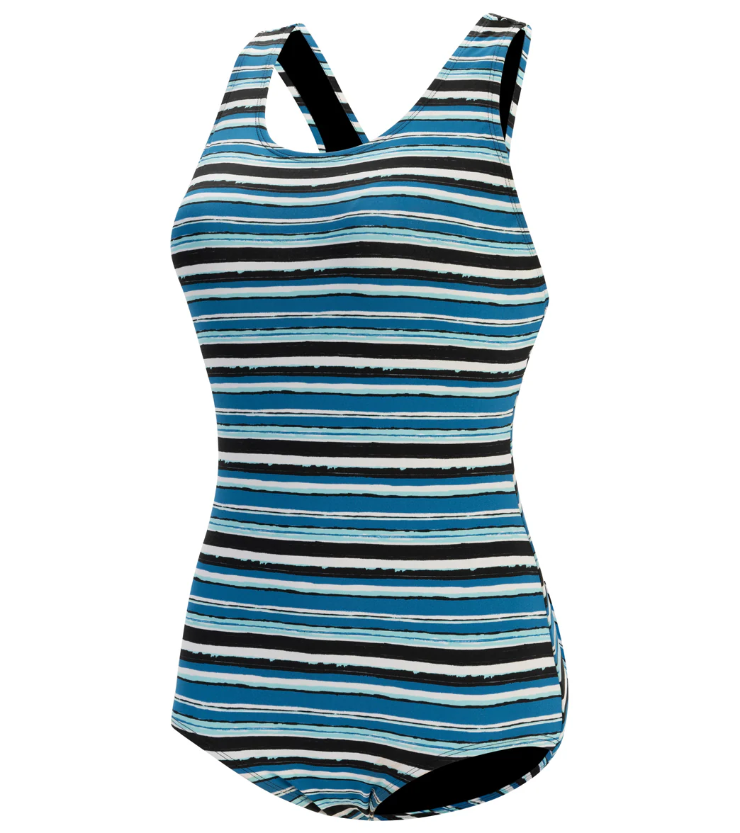 Dolfin Aquashape Women's Printed Conservative Lap Suit One Piece Swimsuit - Image 5