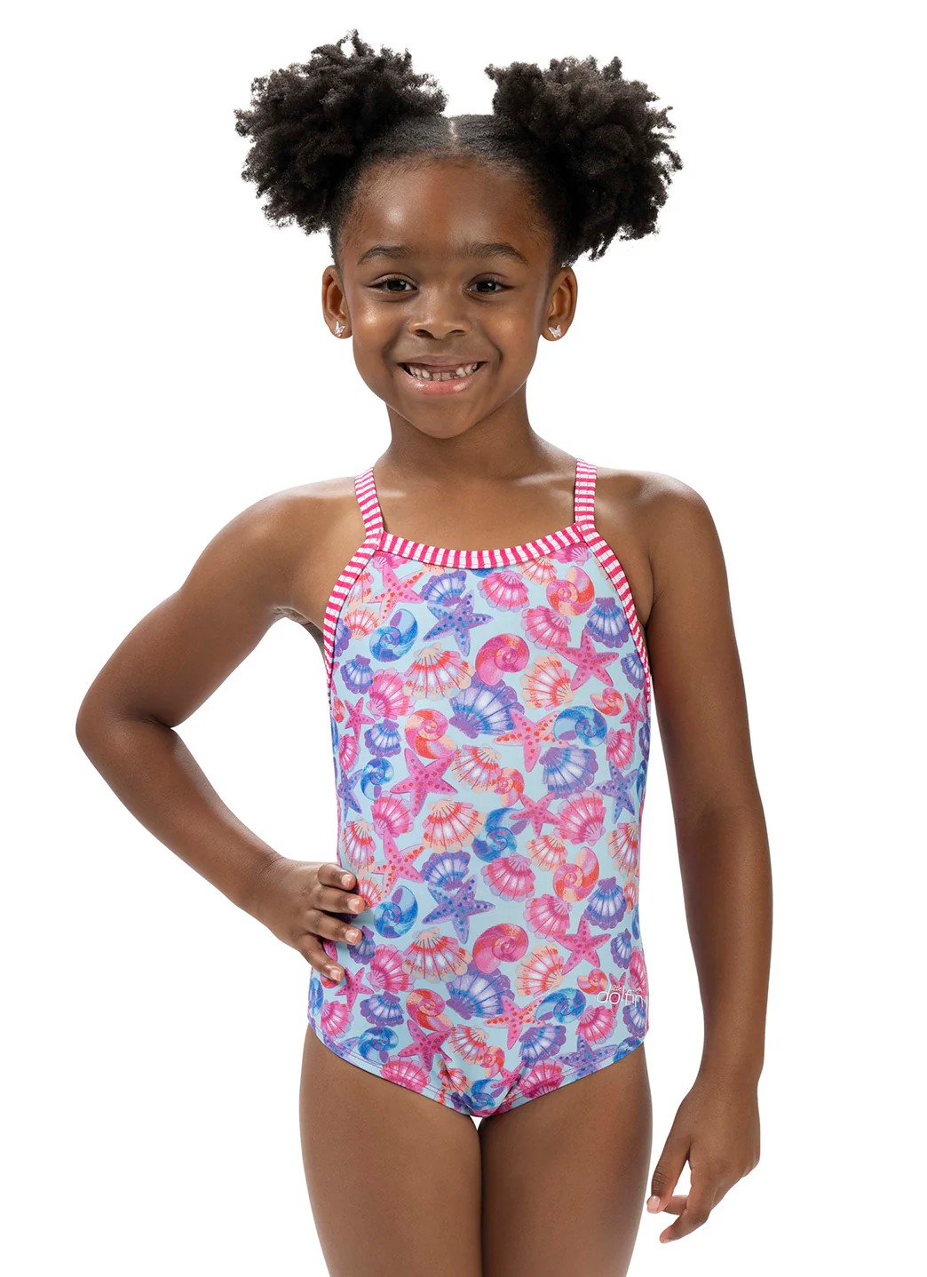 Dolfin Girls' By the Sea Print One Piece Swimsuit (Toddler, Little Kid) - Image 2