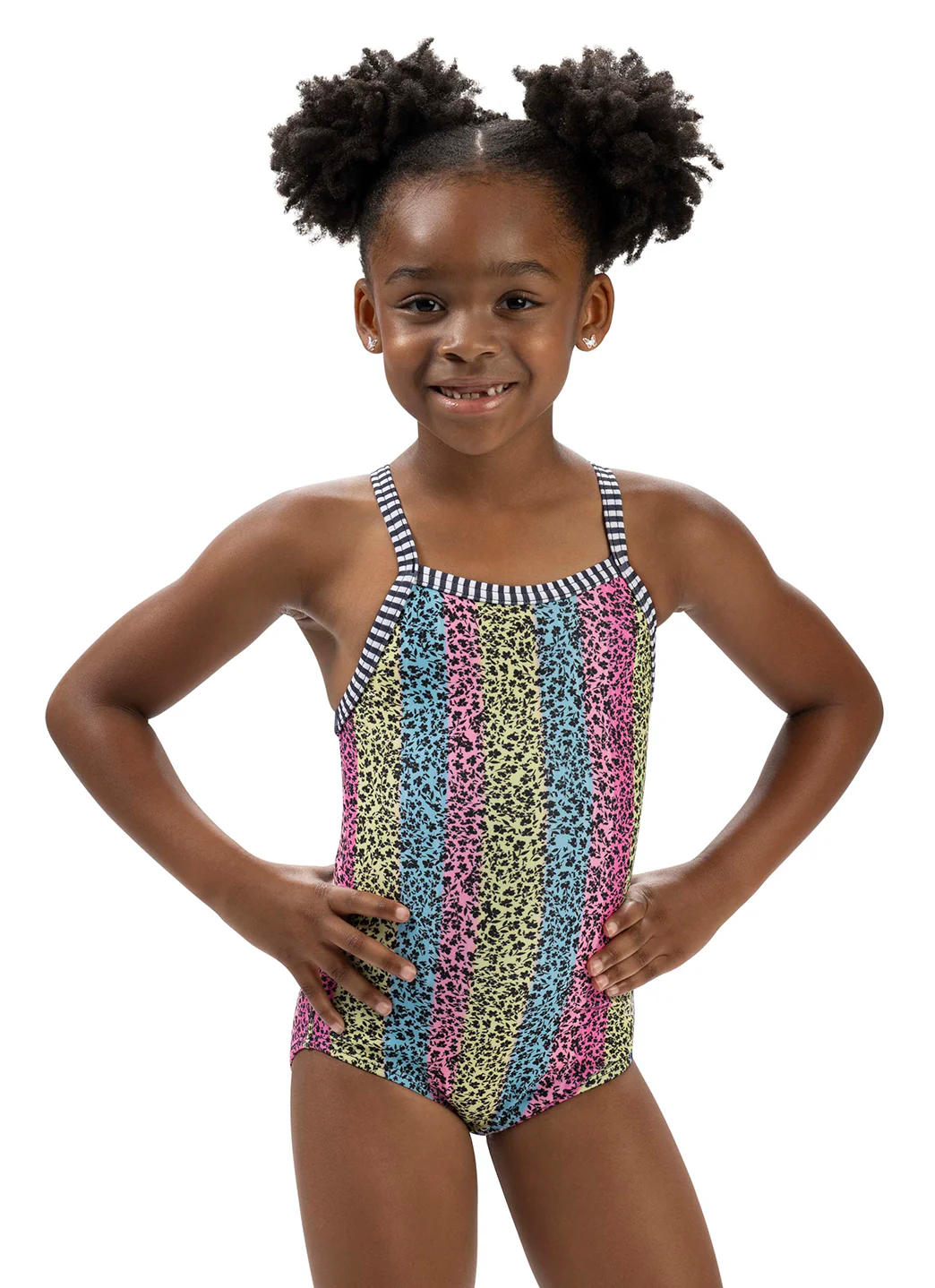 Dolfin Girls' Floret Print One Piece Swimsuit (Toddler, Little Kid) - Image 7