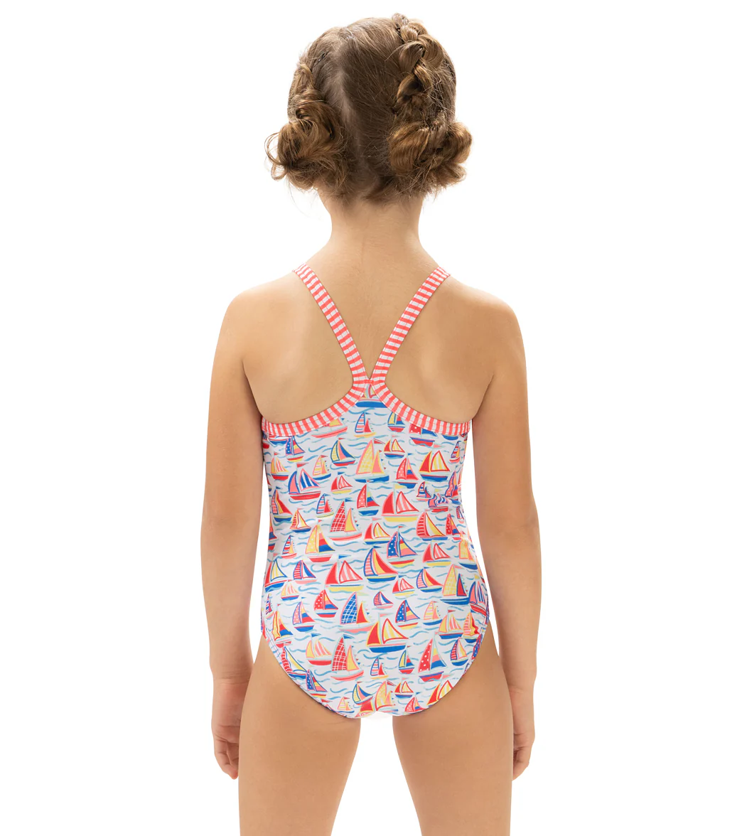 Dolfin Girls' High Tide Printed One Piece Swimsuit (Little Kid) - Image 3